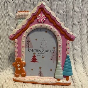 Cynthia Rowley Pastel Gingerbread Frame 4x6 NEW Picture Photo Candy Cane Pinkmas